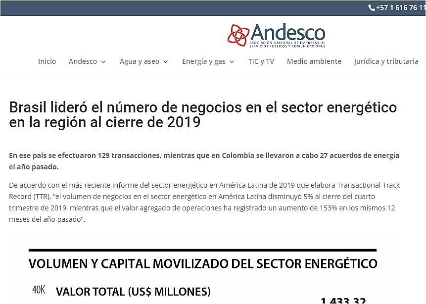 Brasil lider el nmero de negocios en el sector energtico en la regin al cierre de 2019